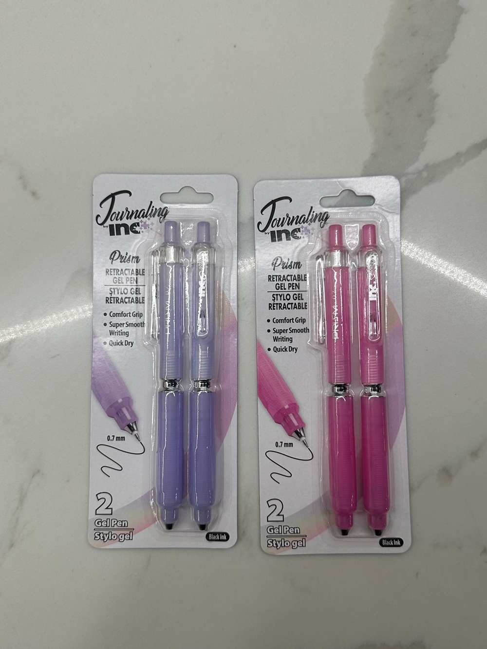 Prism Retractable Gel Pens - Lavender & Pink (2-Pack each)
